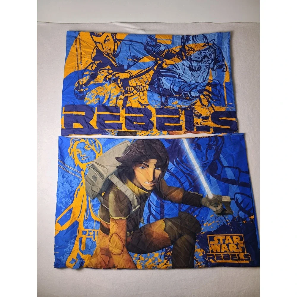 Star Wars Rebels Pillowcase Set Kids Standard Blue Orange Ezra Zeb 2pk Fan